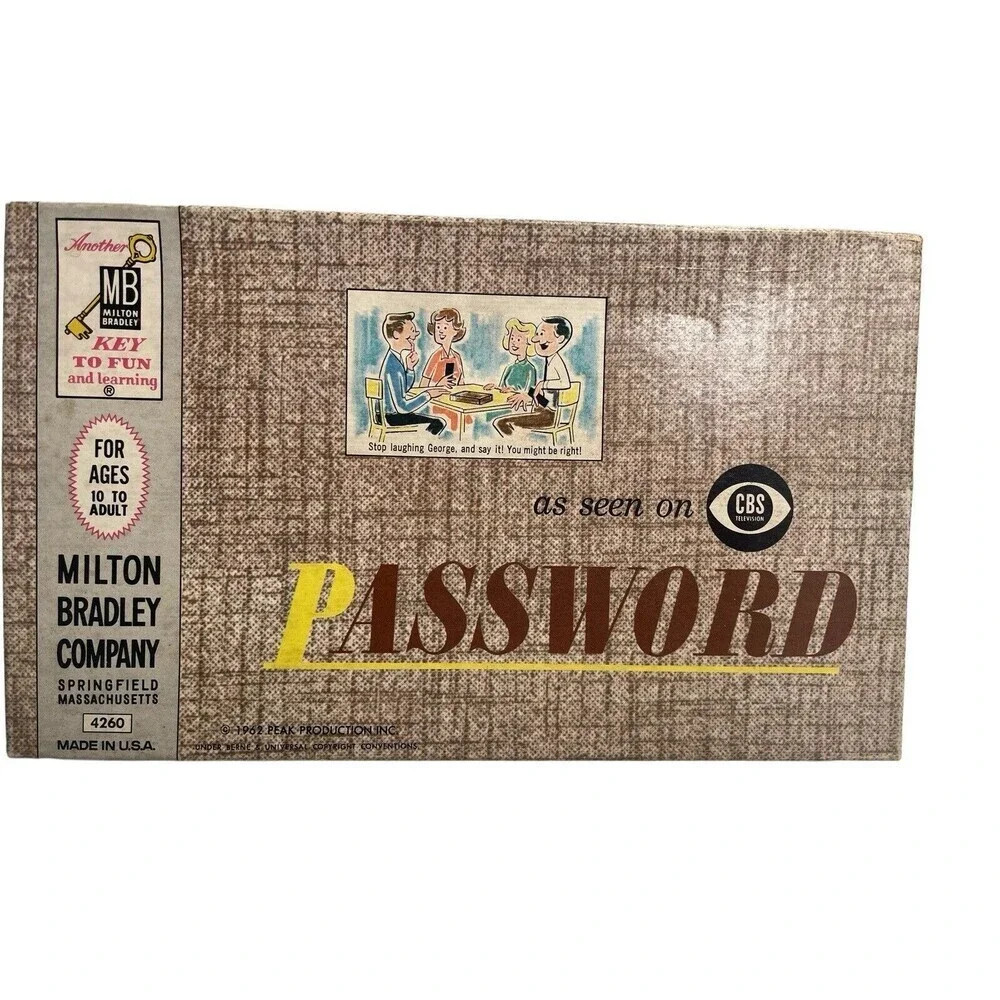 Vintage 1962 Milton Bradley Password Board Game #4260 Complete